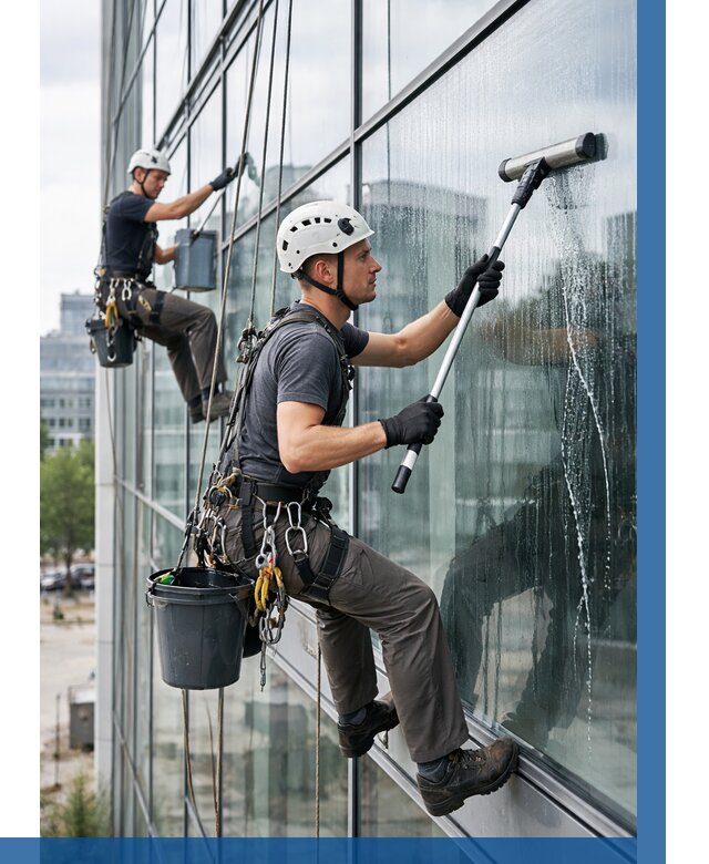 Мойка витражей альпинистами в Кимрах от 731 р. под ключ|ВЫСОТНИК-Кмы