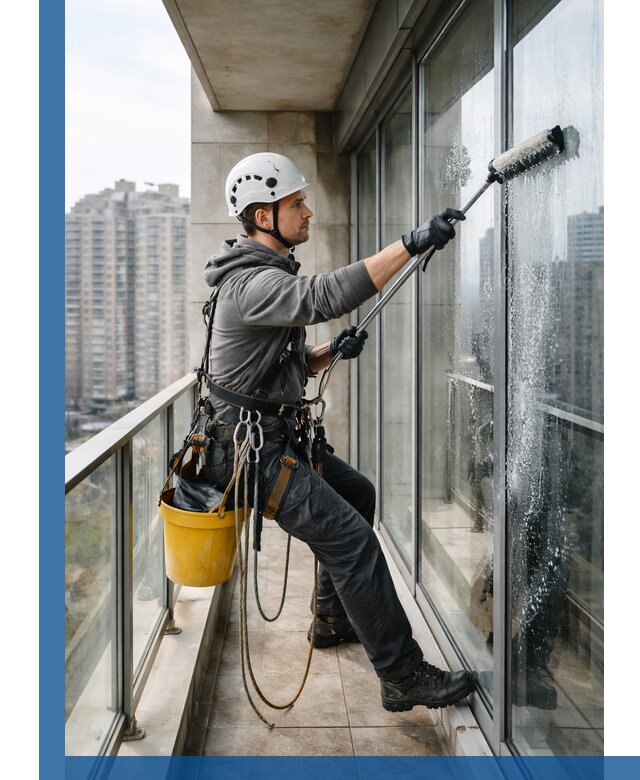 Профессиональная мойка балконного остекления в Кимрах