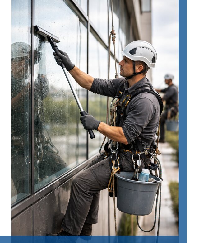 Мойка стеклянных фасадов в Кимрах от 209 р. | ВЫСОТНИК-Кмы