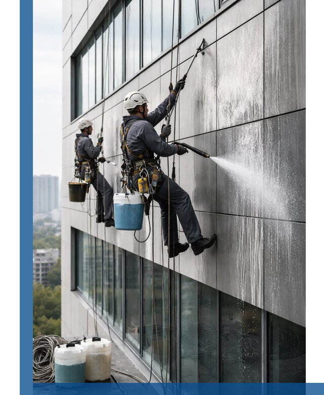 Профессиональная мойка вентилируемых фасадов в Кимрах