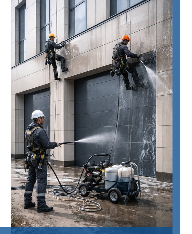 Послестроительная мойка фасада в Кимрах от 313 р. | ВЫСОТНИК-Кмы