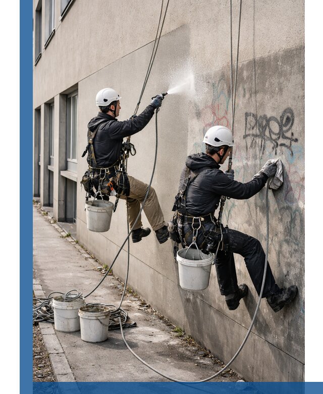 Антиграффити покрытие фасада с защитой от надписей в Кимрах