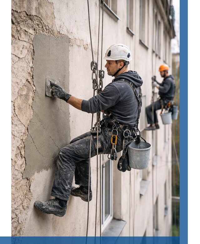 Восстановление штукатурки фасада в Кимрах от 1253 р. | ВЫСОТНИК-Кмы