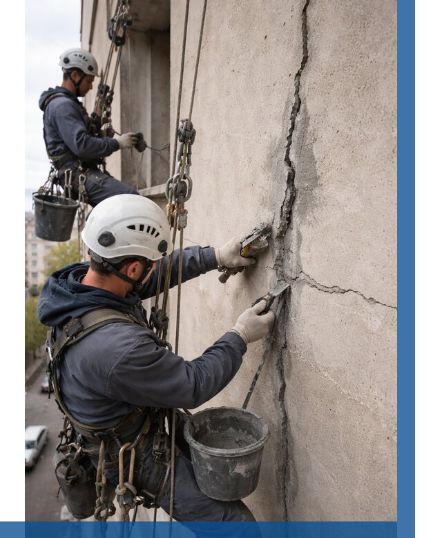 Заделка трещин на фасаде в Кимрах от 940 р. | ВЫСОТНИК-Кмы