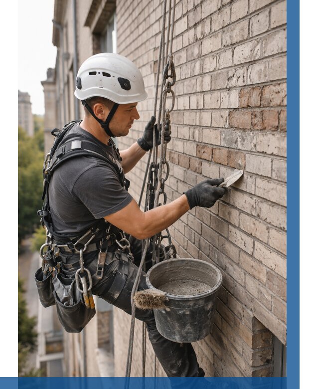 Ремонт кирпичной кладки фасада в Кимрах от 1879 р. | ВЫСОТНИК-Кмы