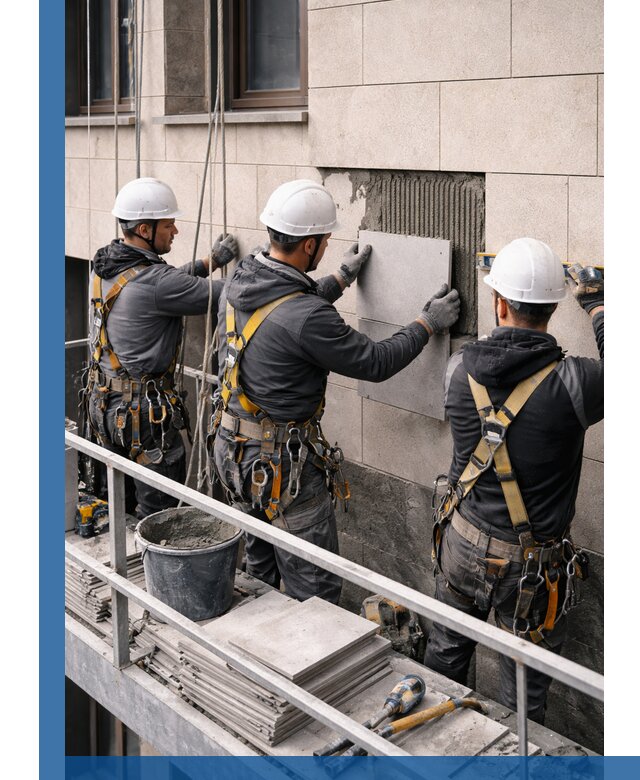 Ремонт облицовки фасада плиткой в Кимрах с гарантией