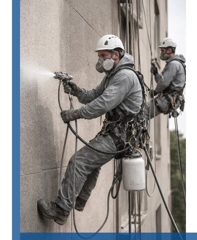 Безвоздушная покраска фасадов зданий в Кимрах профессионально