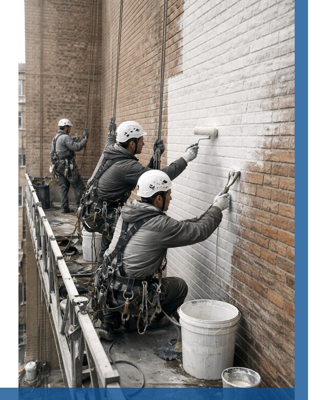 Покраска кирпичного фасада в Кимрах от 365 р. | ВЫСОТНИК-Кмы