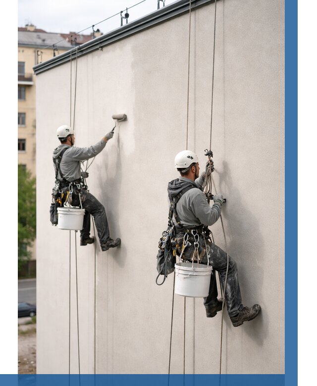 Покраска оштукатуренного фасада в Кимрах от 334 р. | ВЫСОТНИК-Кмы