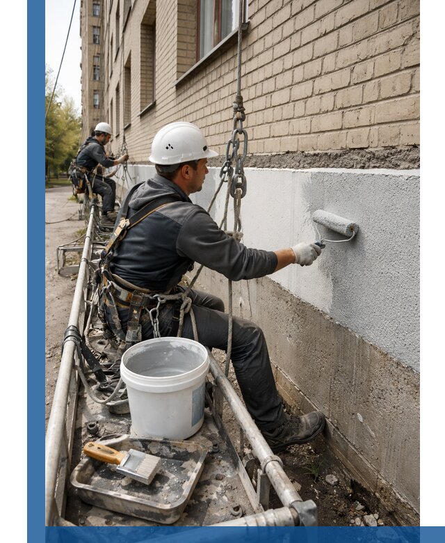 Окраска цоколя здания в Кимрах профессионально и надежно