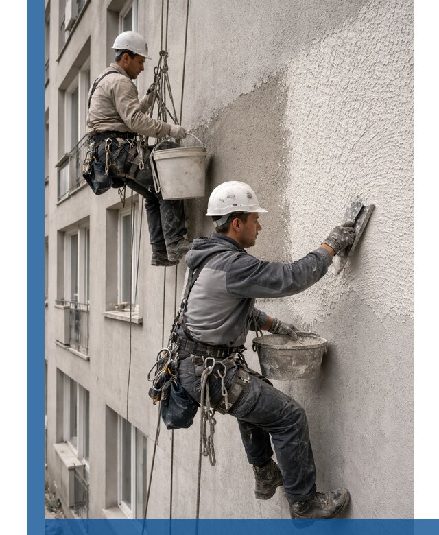 Нанесение декоративной штукатурки короед на фасад в Кимрах