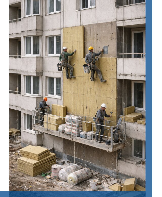 Утепление фасада минватой в Кимрах от 1566 р. | ВЫСОТНИК-Кмы