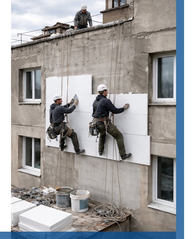 Утепление фасада пенополистиролом в Кимрах от 1879 р. | ВЫСОТНИК-Кмы