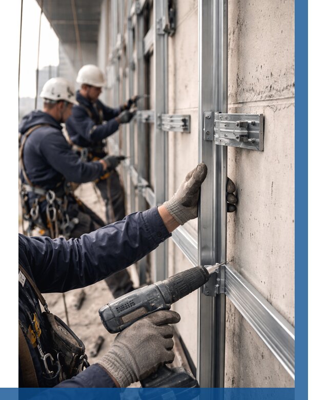 Монтаж подсистемы вентфасада в Кимрах от 887 р. | ВЫСОТНИК-Кмы