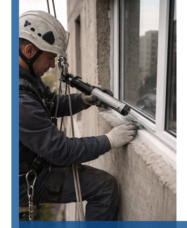 Герметизация оконных швов снаружи в Кимрах профессионально