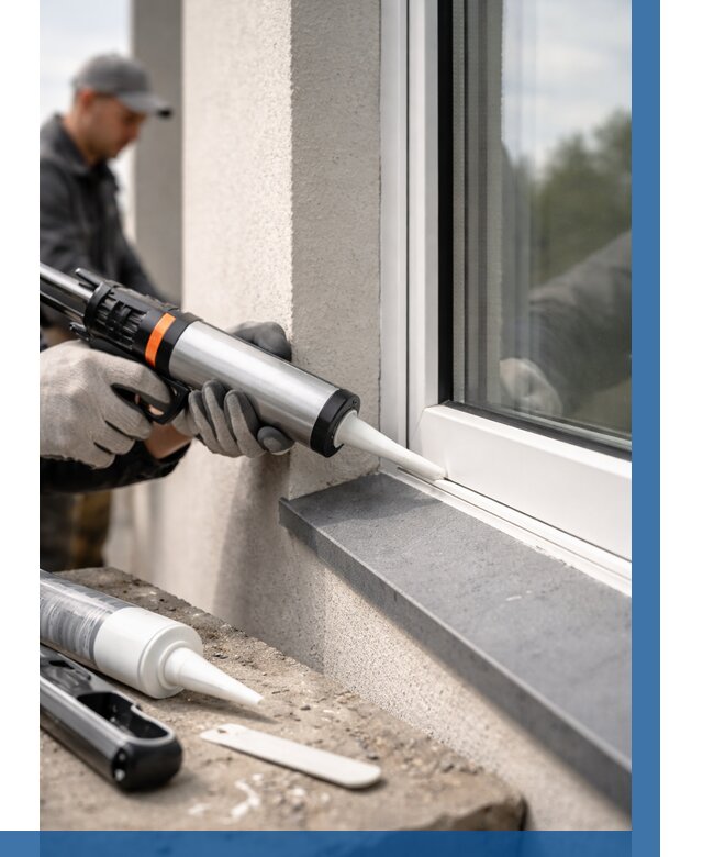 Герметизация монтажных швов окон в Кимрах от 679 р. | ВЫСОТНИК-Кмы