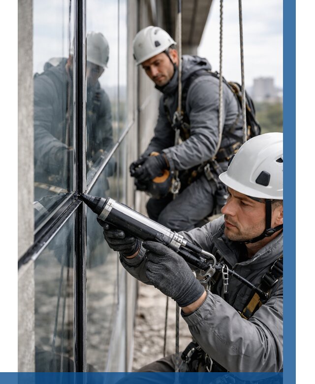 Герметизация витражных швов в Кимрах от 679 р. | ВЫСОТНИК-Кмы