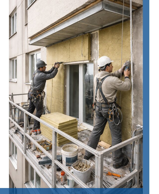 Утепление балкона снаружи в Кимрах от 1670 р. под ключ ВЫСОТНИК-Кмы