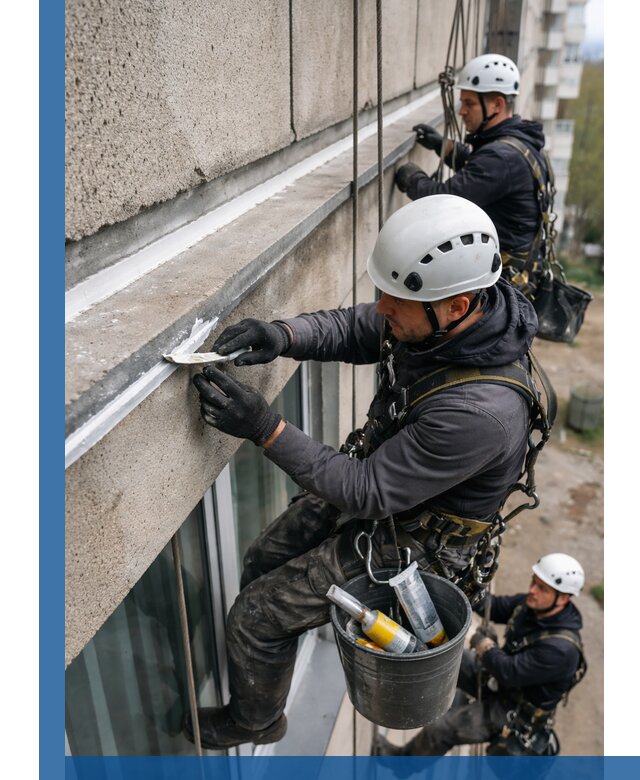 Герметизация примыкания балкона в Кимрах под ключ с гарантией