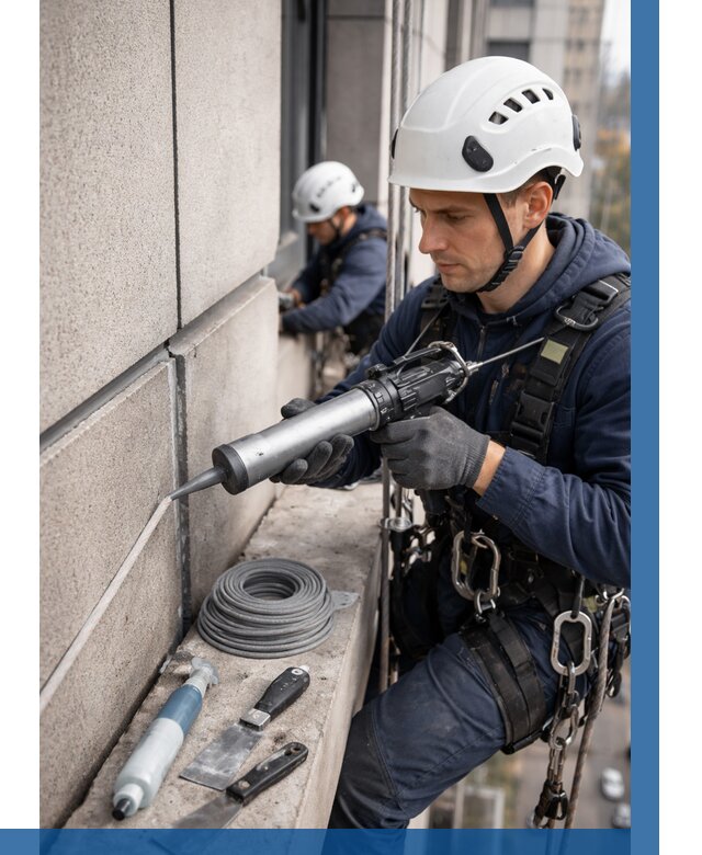 Герметизация деформационных швов фасада в Кимрах от 731 | ВЫСОТНИК-Кмы