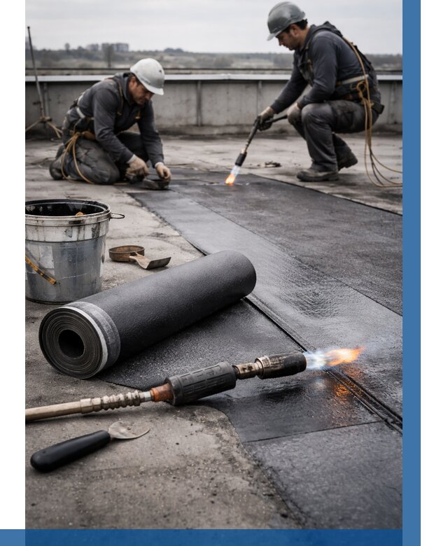 Ремонт рулонной кровли в Кимрах от 679 р. | ВЫСОТНИК-Кмы