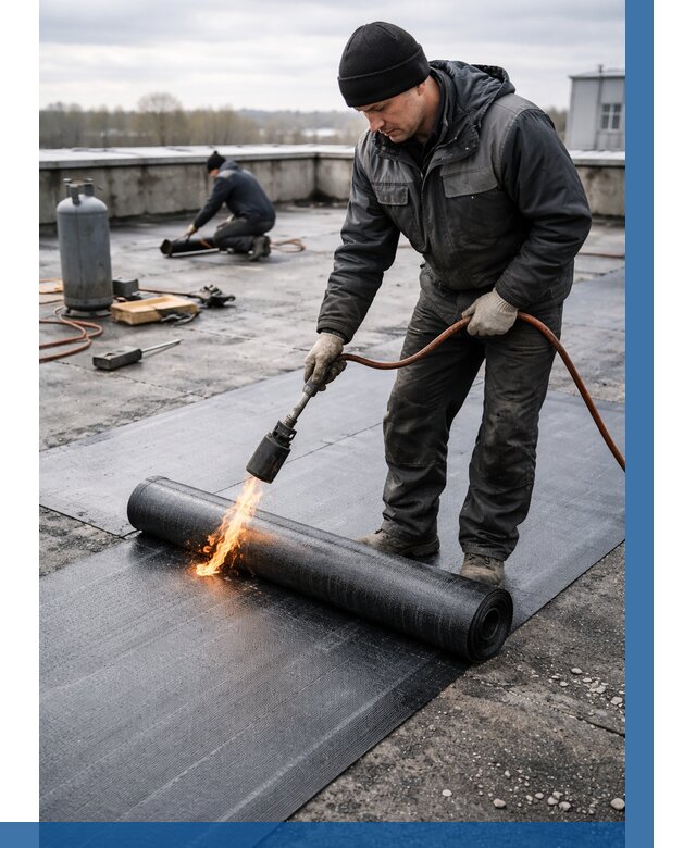 Ремонт наплавляемой кровли в Кимрах от 731 р. | ВЫСОТНИК-Кмы