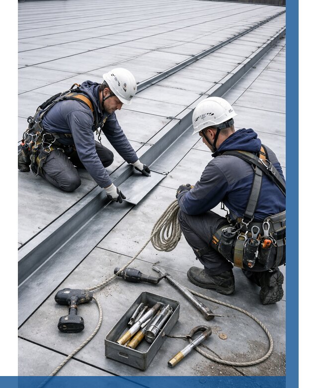 Ремонт фальцевой кровли в Кимрах от 731 р. | ВЫСОТНИК-Кмы