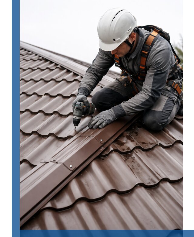 Ремонт металлочерепицы на крыше в Кимрах профессионально