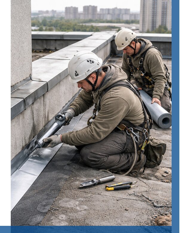 Ремонт кровельных примыканий в Кимрах от 1253 р. | ВЫСОТНИК-Кмы