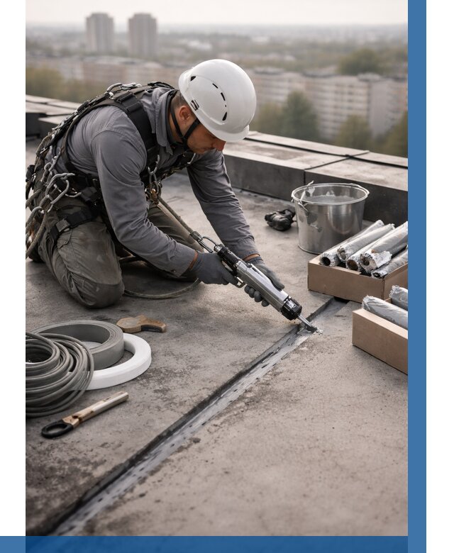 Герметизация швов кровли в Кимрах от 470 р./м2 | ВЫСОТНИК-Кмы