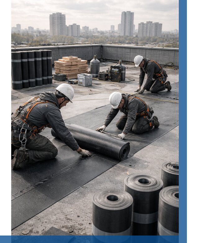 Монтаж мягкой кровли под ключ в Кимрах от 470 р. | ВЫСОТНИК-Кмы