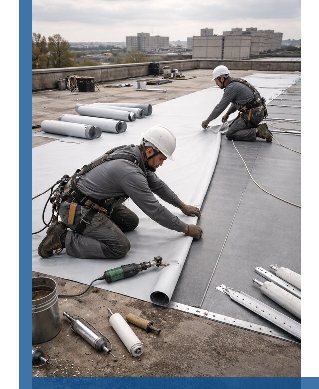 Монтаж мембранной кровли в Кимрах для промышленных зданий