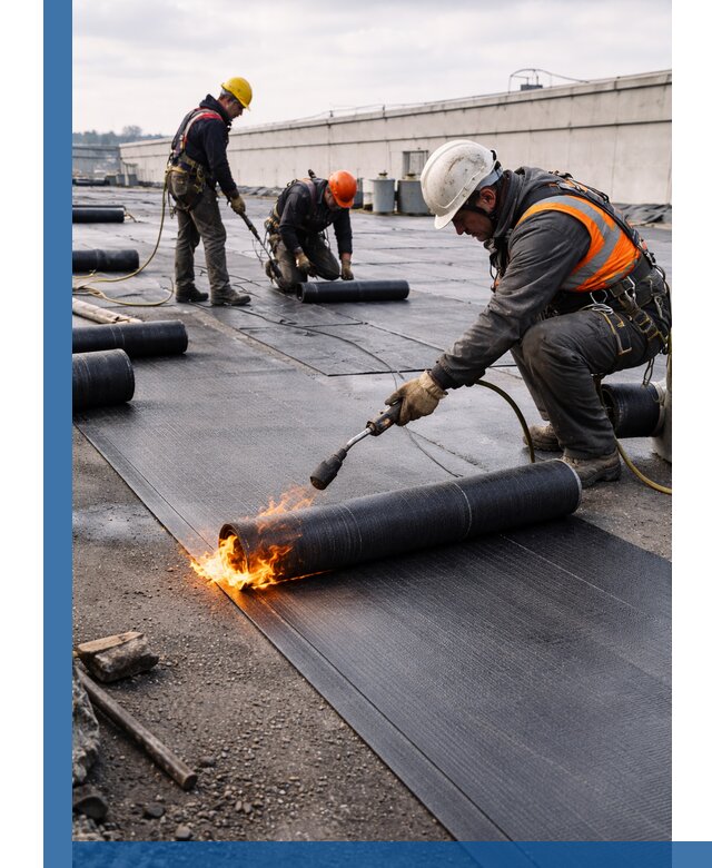 Монтаж наплавляемой кровли в Кимрах профессионально