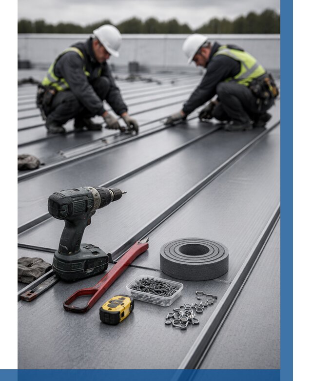 Монтаж фальцевой кровли в Кимрах от 1879 р. | ВЫСОТНИК-Кмы