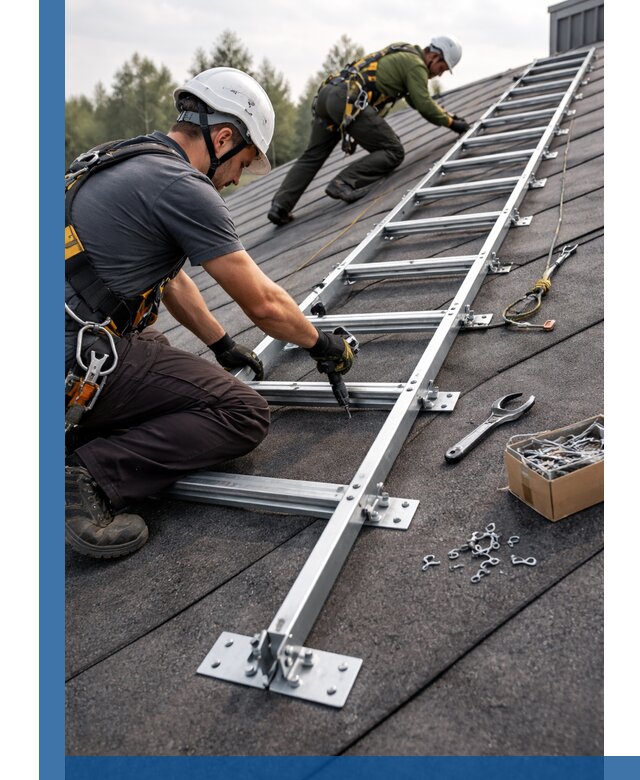 Профессиональный монтаж кровельной лестницы в Кимрах под ключ