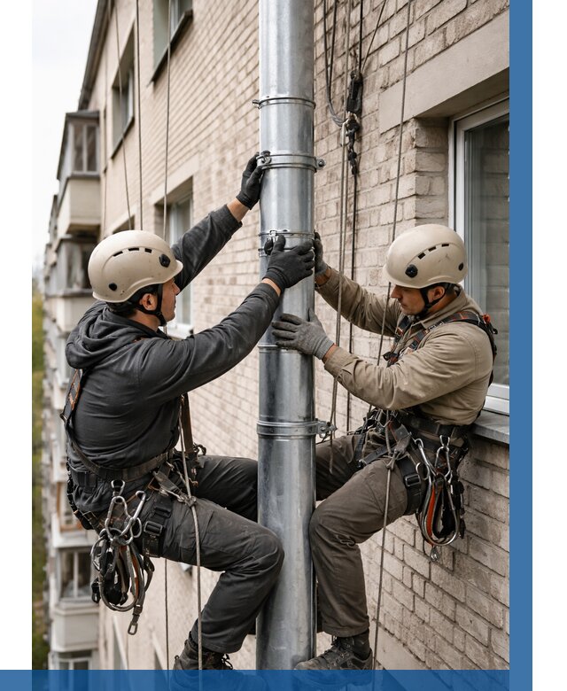 Замена водосточных труб в Кимрах от 6785 р. | ВЫСОТНИК-Кмы