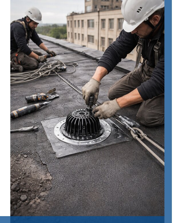 Установка водосточных воронок в Кимрах цена от 3654 р. | ВЫСОТНИК-Кмы