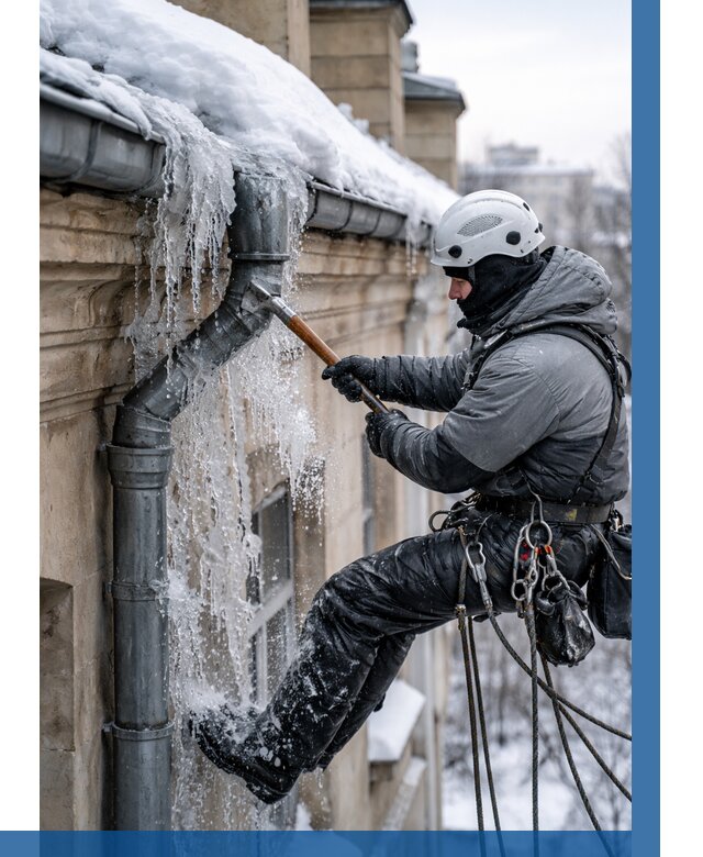 Очистка водостоков от льда в Кимрах от 3654 р. | ВЫСОТНИК-Кмы