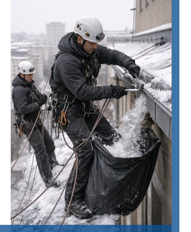 Аварийная очистка крыши в Кимрах под ключ от 313 р. | ВЫСОТНИК-Кмы