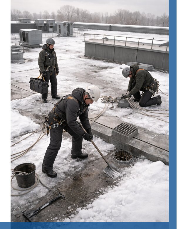 Абонентское обслуживание кровли зимой в Кимрах от 8351 р. | ВЫСОТНИК-Кмы