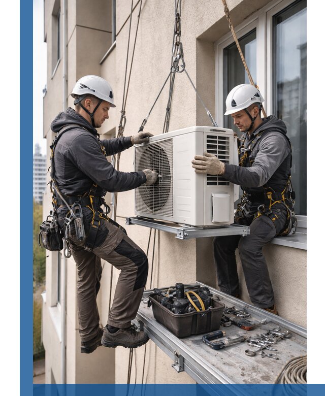 Перенос внешнего блока кондиционера в Кимрах с монтажом и крепежом