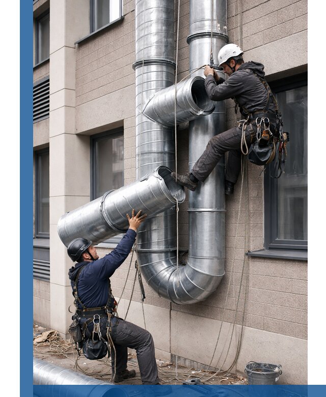Монтаж фасадных воздуховодов в Кимрах с герметизацией и крепежом