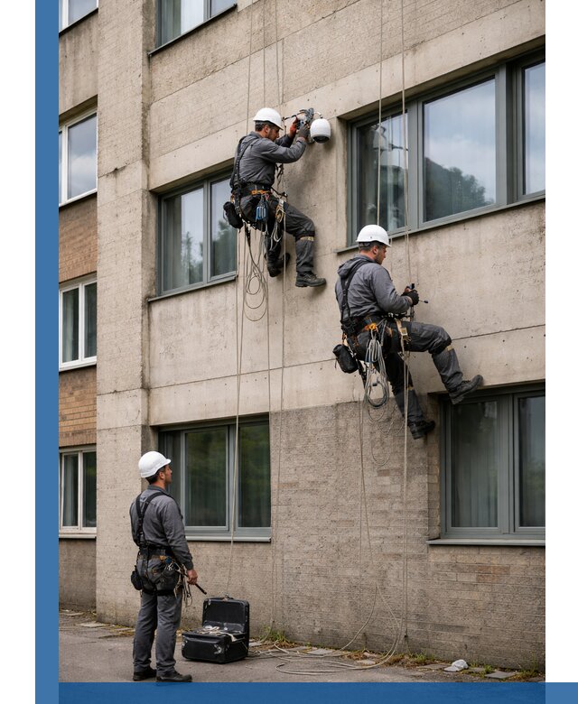 Монтаж фасадных камер видеонаблюдения в Кимрах под ключ