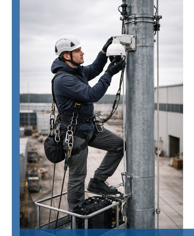 Профессиональная установка видеокамер на мачте в Кимрах