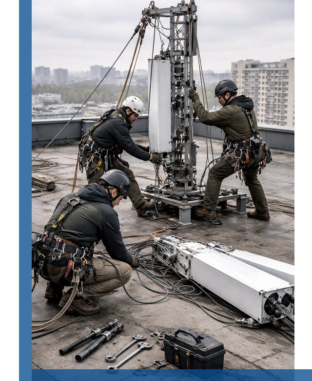 Демонтаж антенн на крыше зданий в Кимрах с гарантией