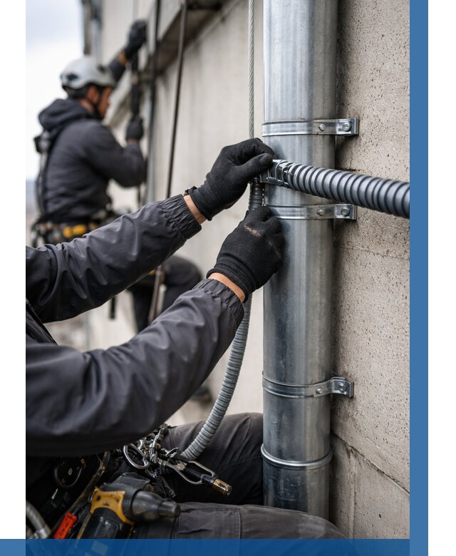 Монтаж гофры для кабеля в Кимрах от 313 р. | ВЫСОТНИК-Кмы