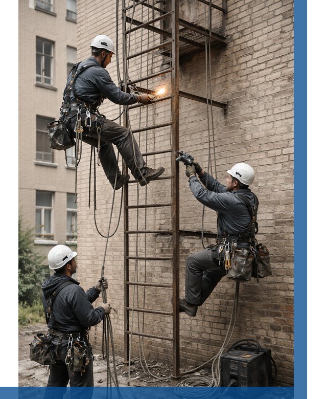 Ремонт пожарной лестницы в Кимрах от 7829 р. | ВЫСОТНИК-Кмы