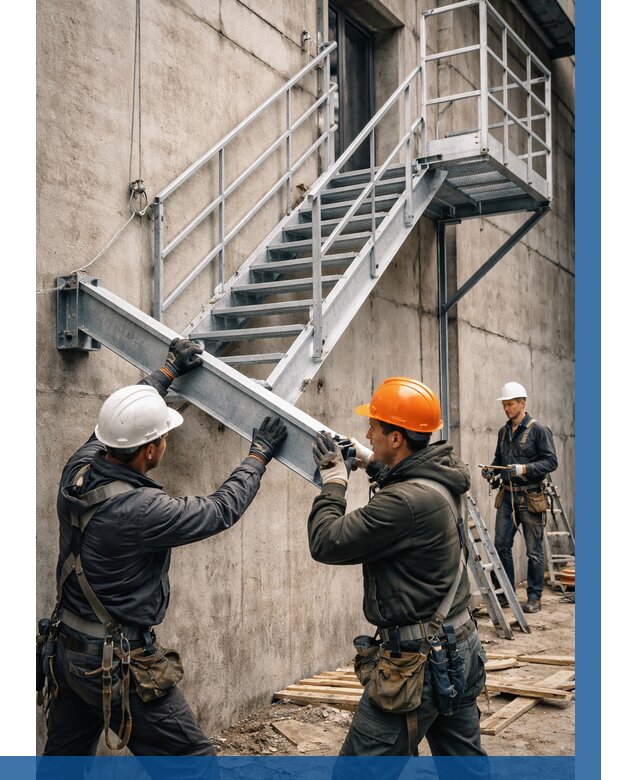 Монтаж металлических лестниц в Кимрах от 15659 р. | ВЫСОТНИК-Кмы