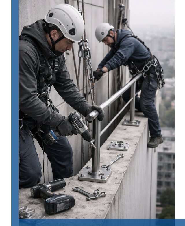 Монтаж перил на высоте в Кимрах для жилых и промобъектов