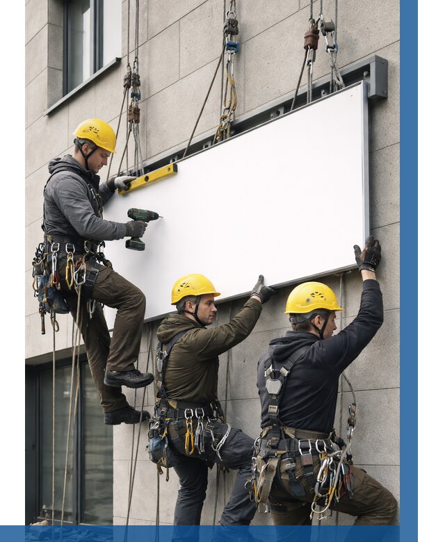 Монтаж рекламной вывески в Кимрах от 8351 р. | ВЫСОТНИК-Кмы